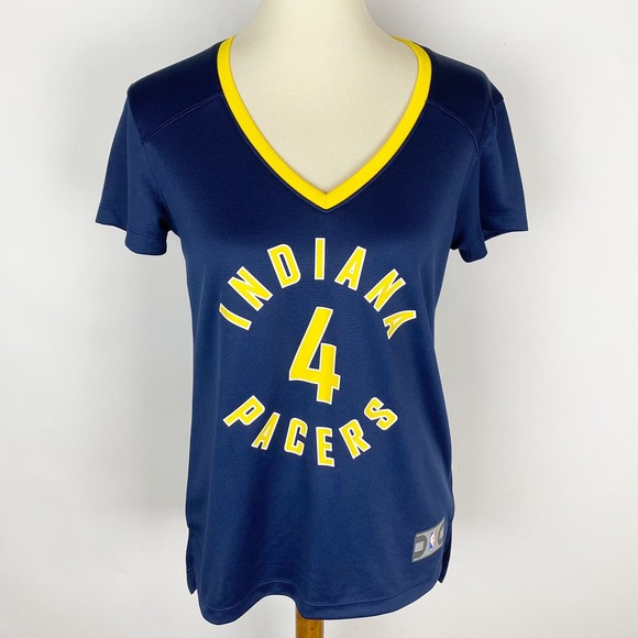 NBA Fanatics Indiana Pacers #4 Oladipo Navy Gold V-Neck SS Tee Women Size S - Picture 1 of 6